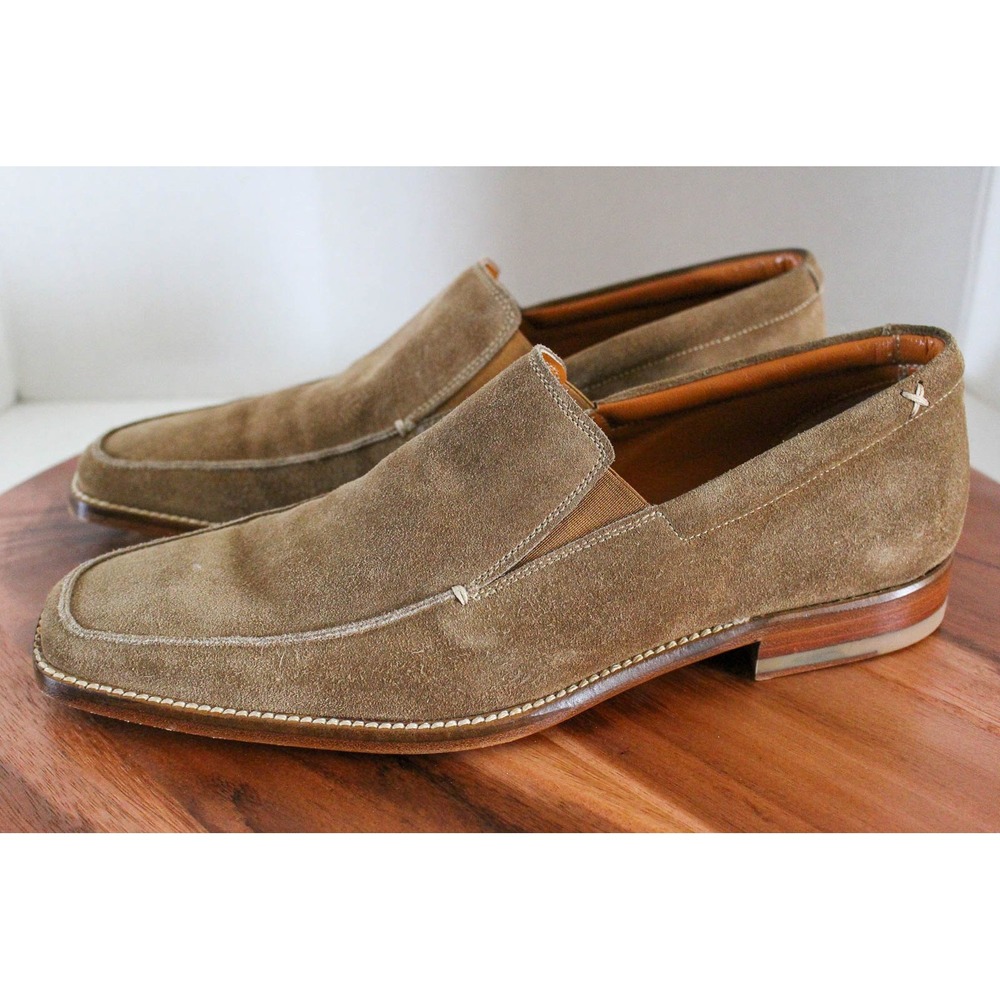 Gordon Rush Dress Shoes Mens 9 Brown Suede Leather Slip On Loafers Made in Italy